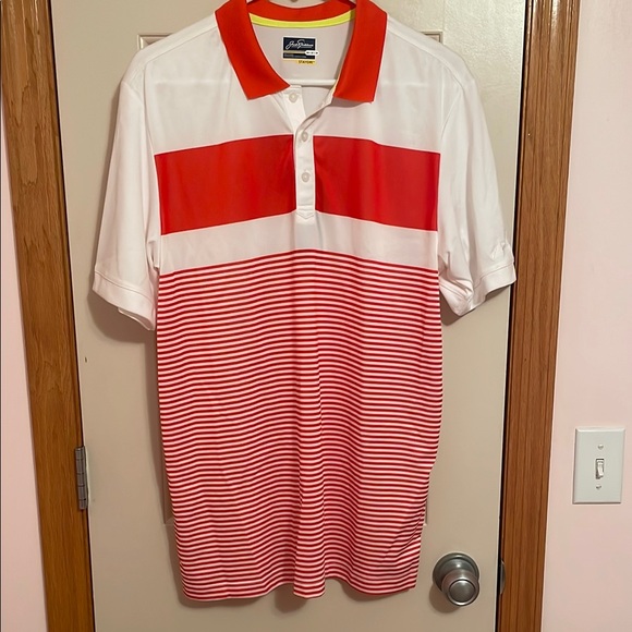 Jack Nicklaus Other - NWT Jack Nicklaus Stay Dri Orange and White Striped Polo Shirt
